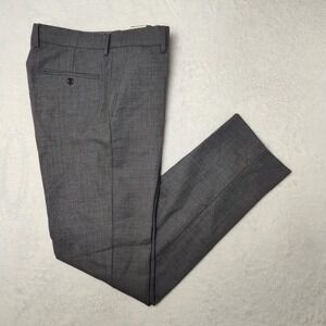 J Crew Bowery Pants Mens 32x34 Gray Wool Slim Dress Flat Front Lined Trousers